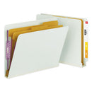 Smead® wholesale. End Tab Pressboard Classification Folders With Safeshield Coated Fasteners, 2 Dividers, Letter Size, Gray-green, 10-box. HSD Wholesale: Janitorial Supplies, Breakroom Supplies, Office Supplies.