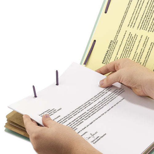 Smead® wholesale. End Tab Pressboard Classification Folders With Safeshield Coated Fasteners, 3 Dividers, Letter Size, Gray-green, 10-box. HSD Wholesale: Janitorial Supplies, Breakroom Supplies, Office Supplies.