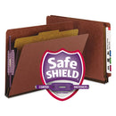 Smead® wholesale. End Tab Pressboard Classification Folders With Safeshield Coated Fasteners, 1 Divider, Letter Size, Red, 10-box. HSD Wholesale: Janitorial Supplies, Breakroom Supplies, Office Supplies.