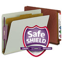 Smead® wholesale. End Tab Pressboard Classification Folders With Safeshield Coated Fasteners, 1 Divider, Letter Size, Red, 10-box. HSD Wholesale: Janitorial Supplies, Breakroom Supplies, Office Supplies.