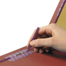 Smead® wholesale. End Tab Pressboard Classification Folders With Safeshield Coated Fasteners, 2 Dividers, Letter Size, Red, 10-box. HSD Wholesale: Janitorial Supplies, Breakroom Supplies, Office Supplies.