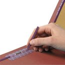 Smead® wholesale. End Tab Pressboard Classification Folders With Safeshield Coated Fasteners, 3 Dividers, Letter Size, Red, 10-box. HSD Wholesale: Janitorial Supplies, Breakroom Supplies, Office Supplies.