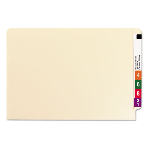 Smead® wholesale. Heavyweight Manila End Tab Folders, 9.5" Front, 1-ply Straight Tab, Legal Size, 100-box. HSD Wholesale: Janitorial Supplies, Breakroom Supplies, Office Supplies.