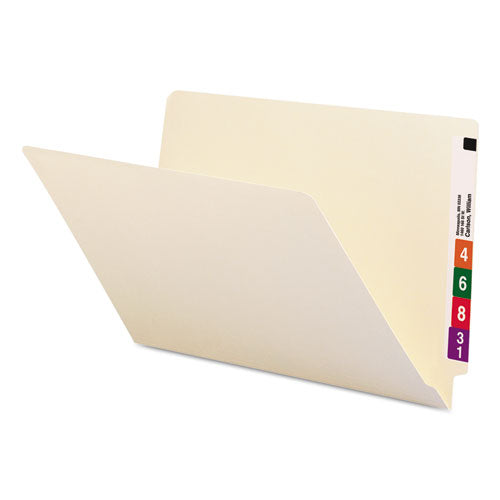 Smead® wholesale. Heavyweight Manila End Tab Folders, 9.5" Front, 1-ply Straight Tab, Legal Size, 100-box. HSD Wholesale: Janitorial Supplies, Breakroom Supplies, Office Supplies.