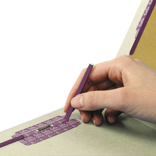 Smead® wholesale. End Tab Pressboard Classification Folders With Safeshield Coated Fasteners, 1 Divider, Legal Size, Gray-green, 10-box. HSD Wholesale: Janitorial Supplies, Breakroom Supplies, Office Supplies.