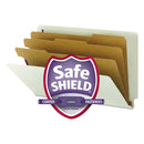Smead® wholesale. End Tab Pressboard Classification Folders With Safeshield Coated Fasteners, 3 Dividers, Legal Size, Gray-green, 10-box. HSD Wholesale: Janitorial Supplies, Breakroom Supplies, Office Supplies.