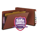 Smead® wholesale. End Tab Pressboard Classification Folders With Safeshield Coated Fasteners, 1 Divider, Legal Size, Red, 10-box. HSD Wholesale: Janitorial Supplies, Breakroom Supplies, Office Supplies.