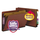 Smead® wholesale. End Tab Pressboard Classification Folders With Safeshield Coated Fasteners, 2 Dividers, Legal Size, Red, 10-box. HSD Wholesale: Janitorial Supplies, Breakroom Supplies, Office Supplies.