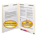 Smead® wholesale. Manila Reinforced End Tab 2-fastener Folders With Antimicrobial Product Protection, Straight Tab, Letter Size, 50-box. HSD Wholesale: Janitorial Supplies, Breakroom Supplies, Office Supplies.