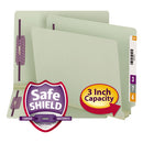 Smead® wholesale. End Tab 3" Expansion Pressboard File Folders W-two Safeshield Coated Fasteners, Straight Tab, Letter Size, Gray-green, 25-box. HSD Wholesale: Janitorial Supplies, Breakroom Supplies, Office Supplies.