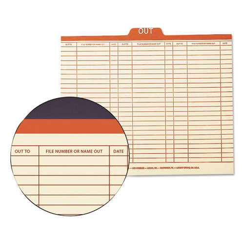 Smead® wholesale. Manila Out Guides, Printed Form Style, 1-5-cut Top Tab, Out, 8.5 X 11, Manila, 100-box. HSD Wholesale: Janitorial Supplies, Breakroom Supplies, Office Supplies.