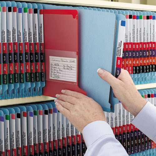 Smead® wholesale. Colored Poly Out Guides With Pockets, 1-3-cut End Tab, Out, 8.5 X 11, Red, 25-box. HSD Wholesale: Janitorial Supplies, Breakroom Supplies, Office Supplies.