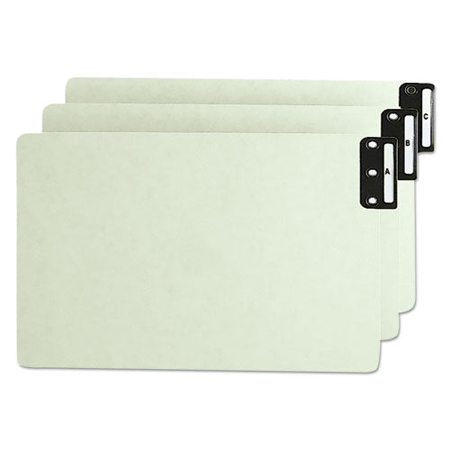 Smead® wholesale. 100% Recycled End Tab Pressboard Guides With Metal Tabs, 1-3-cut End Tab, A To Z, 8.5 X 14, Green, 25-set. HSD Wholesale: Janitorial Supplies, Breakroom Supplies, Office Supplies.