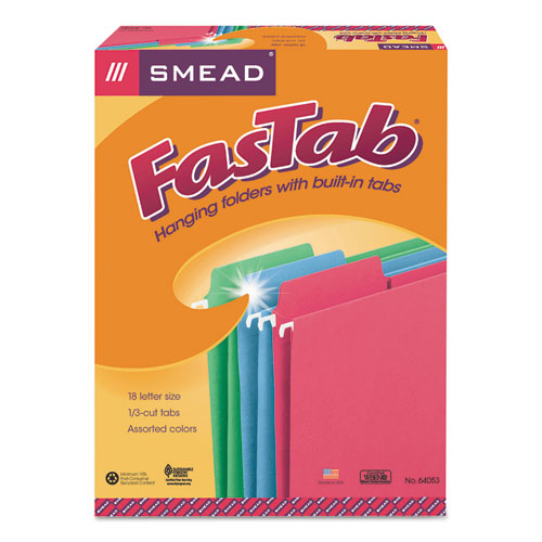 Smead® wholesale. Fastab Hanging Folders, Letter Size, 1-3-cut Tab, Assorted, 18-box. HSD Wholesale: Janitorial Supplies, Breakroom Supplies, Office Supplies.