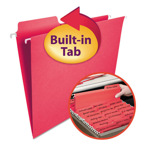 Smead® wholesale. Fastab Hanging Folders, Letter Size, 1-3-cut Tab, Red, 20-box. HSD Wholesale: Janitorial Supplies, Breakroom Supplies, Office Supplies.