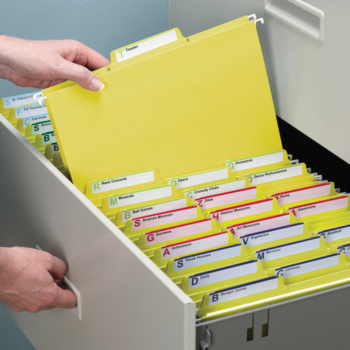 Smead® wholesale. Fastab Hanging Folders, Letter Size, 1-3-cut Tab, Yellow, 20-box. HSD Wholesale: Janitorial Supplies, Breakroom Supplies, Office Supplies.