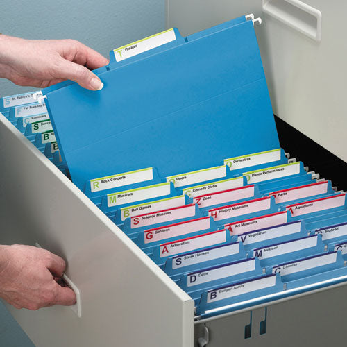 Smead® wholesale. Fastab Hanging Folders, Letter Size, 1-3-cut Tab, Blue, 20-box. HSD Wholesale: Janitorial Supplies, Breakroom Supplies, Office Supplies.