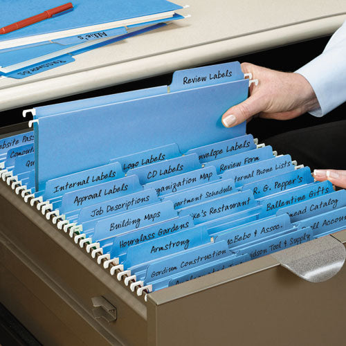 Smead® wholesale. Fastab Hanging Folders, Letter Size, 1-3-cut Tab, Blue, 20-box. HSD Wholesale: Janitorial Supplies, Breakroom Supplies, Office Supplies.
