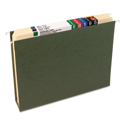 Smead® wholesale. Box Bottom Hanging File Folders, Letter Size, Standard Green, 25-box. HSD Wholesale: Janitorial Supplies, Breakroom Supplies, Office Supplies.