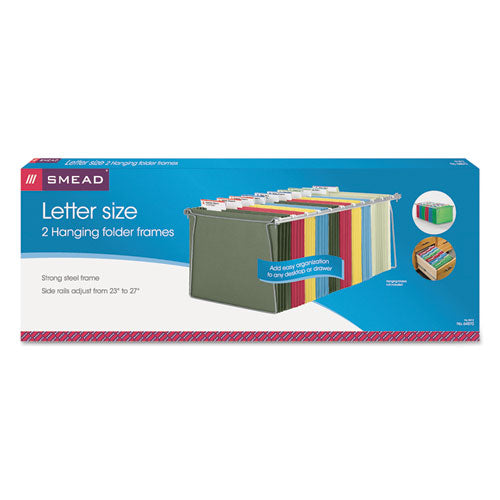 Smead® wholesale. Steel Hanging Folder Drawer Frame, Letter Size, 23" To 27" Long, Gray, 2-pack. HSD Wholesale: Janitorial Supplies, Breakroom Supplies, Office Supplies.