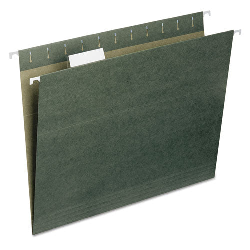 Smead® wholesale. 100% Recycled Hanging File Folders, Letter Size, 1-5-cut Tab, Standard Green, 25-box. HSD Wholesale: Janitorial Supplies, Breakroom Supplies, Office Supplies.