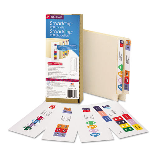 Smead® wholesale. Color-coded Smartstrip Refill Label Forms, Inkjet Printer, Assorted, 1.5 X 7.5, White, 250-pack. HSD Wholesale: Janitorial Supplies, Breakroom Supplies, Office Supplies.
