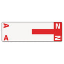 Smead® wholesale. Alphaz Color-coded First Letter Combo Alpha Labels, A-n, 1.16 X 3.63, Red-white, 5-sheet, 20 Sheets-pack. HSD Wholesale: Janitorial Supplies, Breakroom Supplies, Office Supplies.