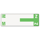 Smead® wholesale. Alphaz Color-coded First Letter Combo Alpha Labels, M-z, 1.16 X 3.63, Light Green-white, 5-sheet, 20 Sheets-pack. HSD Wholesale: Janitorial Supplies, Breakroom Supplies, Office Supplies.