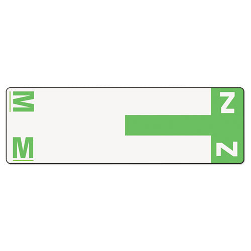 Smead® wholesale. Alphaz Color-coded First Letter Combo Alpha Labels, M-z, 1.16 X 3.63, Light Green-white, 5-sheet, 20 Sheets-pack. HSD Wholesale: Janitorial Supplies, Breakroom Supplies, Office Supplies.