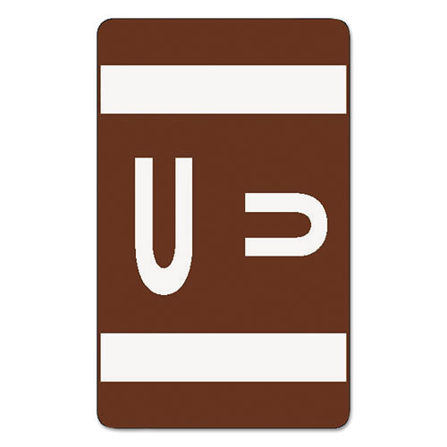 Smead® wholesale. Alphaz Color-coded Second Letter Alphabetical Labels, U, 1 X 1.63, Dark Brown, 10-sheet, 10 Sheets-pack. HSD Wholesale: Janitorial Supplies, Breakroom Supplies, Office Supplies.