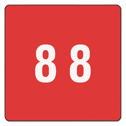 Smead® wholesale. Numerical End Tab File Folder Labels, 8, 1.5 X 1.5, Red, 250-roll. HSD Wholesale: Janitorial Supplies, Breakroom Supplies, Office Supplies.