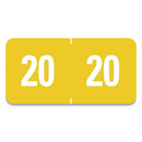 Smead® wholesale. Yearly End Tab File Folder Labels, 20, 0.5 X 1, Yellow, 25-sheet, 10 Sheets-pack. HSD Wholesale: Janitorial Supplies, Breakroom Supplies, Office Supplies.