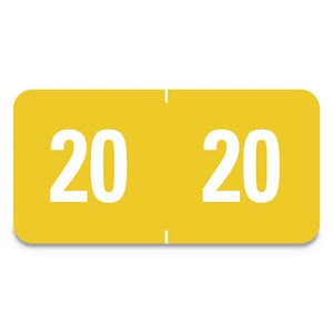 Smead® wholesale. Yearly End Tab File Folder Labels, 20, 0.5 X 1, Yellow, 25-sheet, 10 Sheets-pack. HSD Wholesale: Janitorial Supplies, Breakroom Supplies, Office Supplies.