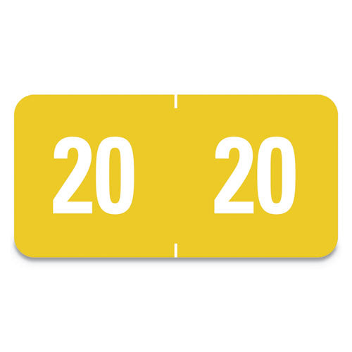 Smead® wholesale. Yearly End Tab File Folder Labels, 20, 0.5 X 1, Yellow, 25-sheet, 10 Sheets-pack. HSD Wholesale: Janitorial Supplies, Breakroom Supplies, Office Supplies.