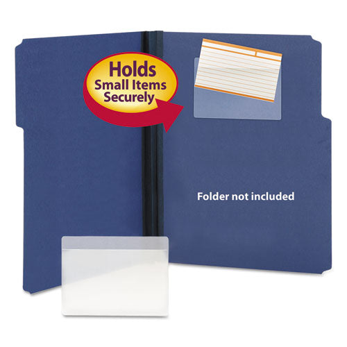 Smead® wholesale. Self-adhesive Poly Pockets, Top Load, 5-5-16 X 3-5-8, Clear, 100-box. HSD Wholesale: Janitorial Supplies, Breakroom Supplies, Office Supplies.