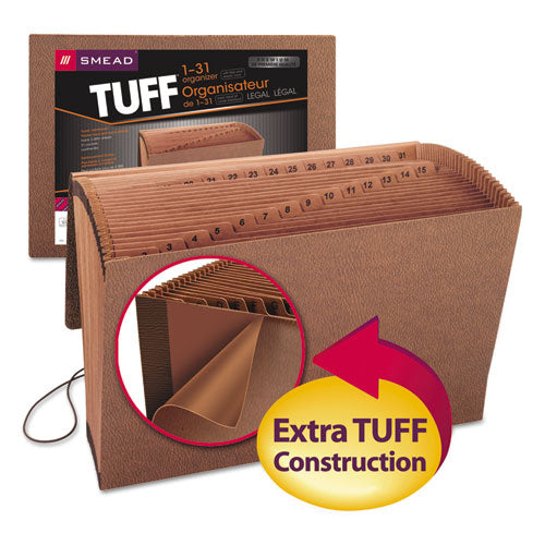 Smead® wholesale. Tuff Expanding Files, 31 Sections, 1-31-cut Tab, Legal Size, Redrope. HSD Wholesale: Janitorial Supplies, Breakroom Supplies, Office Supplies.