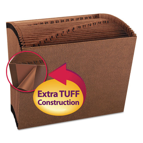 Smead® wholesale. Tuff Expanding Files, 31 Sections, 1-31-cut Tab, Letter Size, Redrope. HSD Wholesale: Janitorial Supplies, Breakroom Supplies, Office Supplies.
