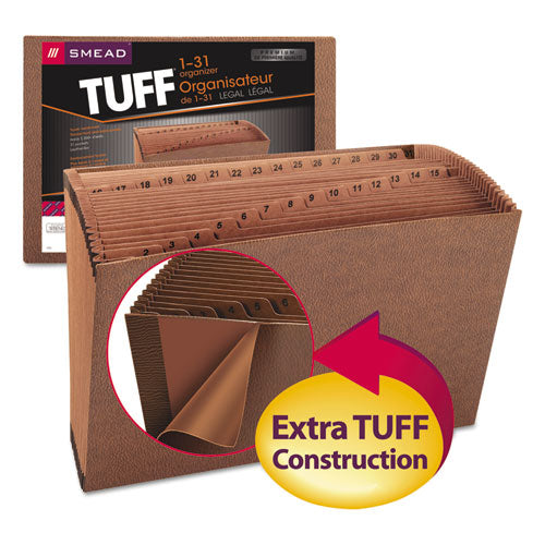 Smead® wholesale. Tuff Expanding Files, 31 Sections, 1-31-cut Tab, Legal Size, Redrope. HSD Wholesale: Janitorial Supplies, Breakroom Supplies, Office Supplies.
