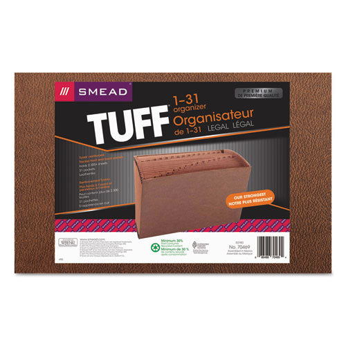 Smead® wholesale. Tuff Expanding Files, 31 Sections, 1-31-cut Tab, Legal Size, Redrope. HSD Wholesale: Janitorial Supplies, Breakroom Supplies, Office Supplies.