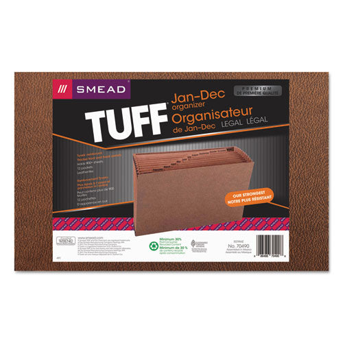 Smead® wholesale. Tuff Expanding Files, 12 Sections, 1-12-cut Tab, Legal Size, Redrope. HSD Wholesale: Janitorial Supplies, Breakroom Supplies, Office Supplies.