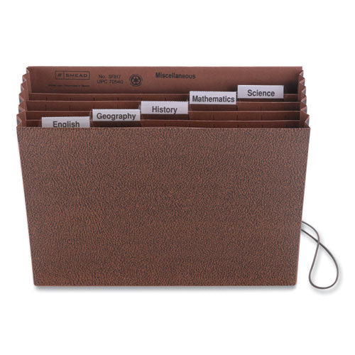 Smead® wholesale. Six-pocket Subject File W- Insertable Tabs, 5.25" Expansion, 6 Sections, 1-5-cut Tab, Letter Size, Redrope. HSD Wholesale: Janitorial Supplies, Breakroom Supplies, Office Supplies.
