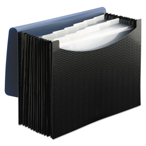 Smead® wholesale. 12-pocket Poly Expanding File, 0.88" Expansion, 12 Sections, 1-6-cut Tab, Letter Size, Black-blue. HSD Wholesale: Janitorial Supplies, Breakroom Supplies, Office Supplies.