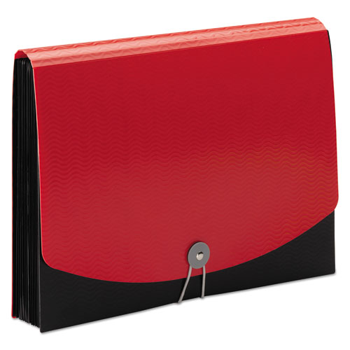 Smead® wholesale. 12-pocket Poly Expanding File, 0.88" Expansion, 12 Sections, 1-6-cut Tab, Letter Size, Black-red. HSD Wholesale: Janitorial Supplies, Breakroom Supplies, Office Supplies.