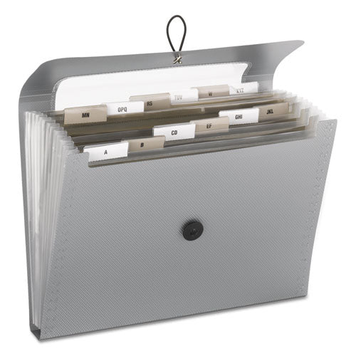 Smead® wholesale. Step Index Organizer, 12 Sections, 1-6-cut Tab, Letter Size, Silver. HSD Wholesale: Janitorial Supplies, Breakroom Supplies, Office Supplies.