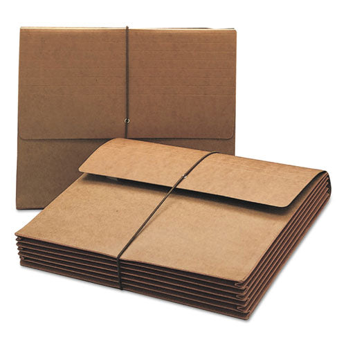Smead® wholesale. Extra-wide Expanding Wallets W- Elastic Cord, 5.25" Expansion, 1 Section, Letter Size, Redrope. HSD Wholesale: Janitorial Supplies, Breakroom Supplies, Office Supplies.