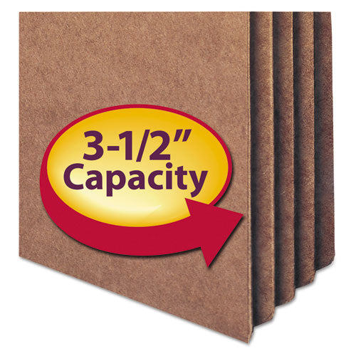 Smead® wholesale. 100% Recycled Top Tab File Pockets, 3.5" Expansion, Letter Size, Redrope, 25-box. HSD Wholesale: Janitorial Supplies, Breakroom Supplies, Office Supplies.