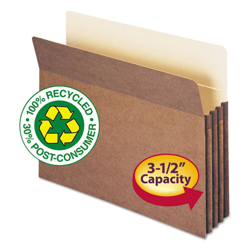 Smead® wholesale. 100% Recycled Top Tab File Pockets, 3.5" Expansion, Letter Size, Redrope, 25-box. HSD Wholesale: Janitorial Supplies, Breakroom Supplies, Office Supplies.