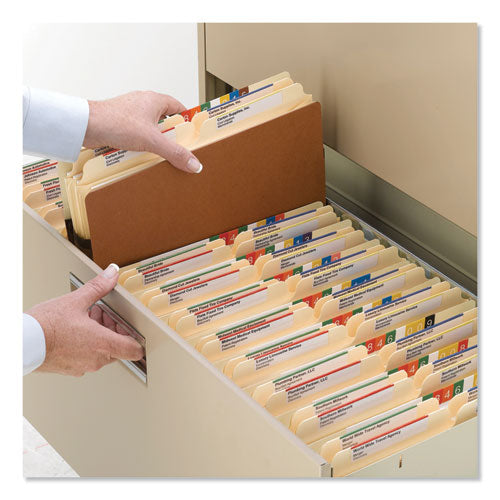 Smead® wholesale. Redrope Drop Front File Pockets, 1.75" Expansion, Letter Size, Redrope, 25-box. HSD Wholesale: Janitorial Supplies, Breakroom Supplies, Office Supplies.