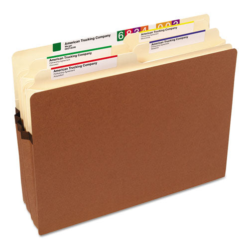 Smead® wholesale. Redrope Drop Front File Pockets, 3.5" Expansion, Letter Size, Redrope, 25-box. HSD Wholesale: Janitorial Supplies, Breakroom Supplies, Office Supplies.