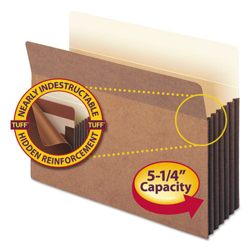 Smead® wholesale. Redrope Tuff Pocket Drop-front File Pockets W- Fully Lined Gussets, 5.25" Expansion, Letter Size, Redrope, 10-box. HSD Wholesale: Janitorial Supplies, Breakroom Supplies, Office Supplies.